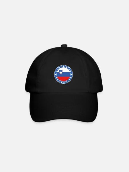 Slovenien - Baseballkappe - Schwarz/Schwarz