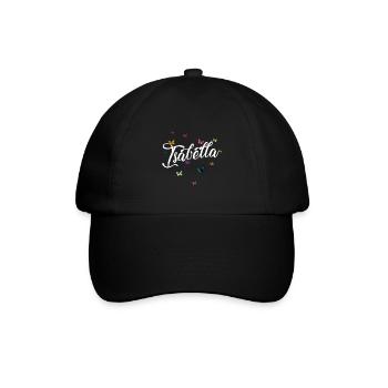 ISABELLA - Girl's name with colorful butterflies - Baseball Cap - black/black - Front