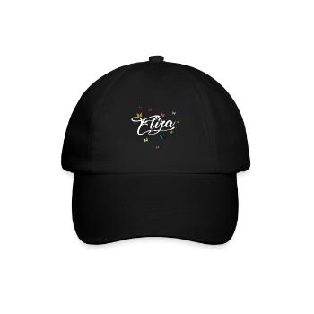 ELIZA - Mädchen Name mit bunten Schmetterlingen - Baseballkappe - Schwarz/Schwarz - Vorne