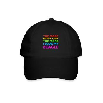 Plus de gens que j’ai rencontrés plus j’aime Beagle - Casquette classique - noir/noir - Devant