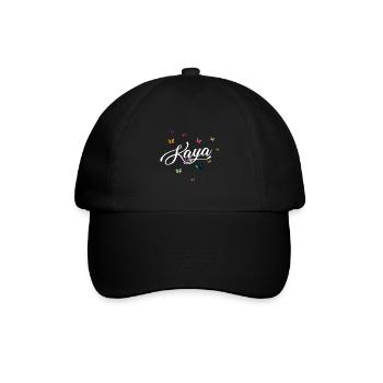 KAYA - Girl's name with colorful butterflies - Baseball Cap - black/black - Front