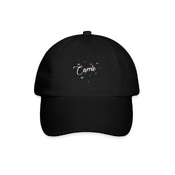 CARRIE - Girl's Name with Colorful Butterflies - Baseball Cap - black/black - Front