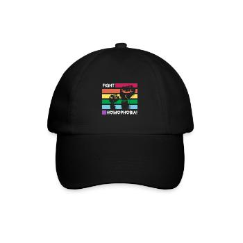 Kampf gegen Homophobie / Schwul, Gay, CSD, Stolz - Baseballkappe - Schwarz/Schwarz - Vorne