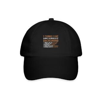 5 choses que j’aime autant que mon teckel - Casquette classique - noir/noir - Devant