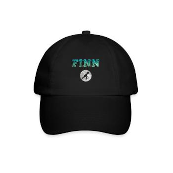 FINN - Beau prénom de garçon avec dinosaure - Casquette classique - noir/noir - Devant