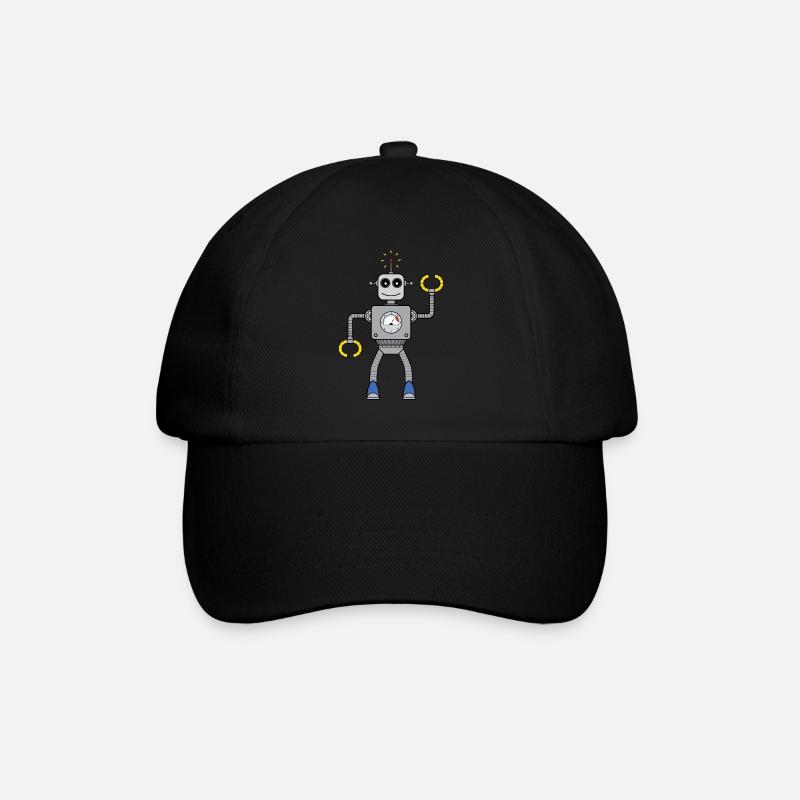 Freundlicher Roboter - Baseballkappe - Schwarz/Schwarz