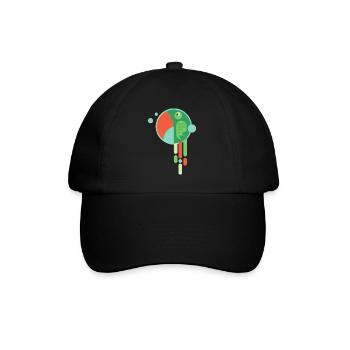 Colorful parrot - bande dessinée drôle cadeau oiseau - Casquette classique - noir/noir - Devant