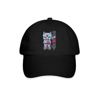 Chat mouraï flex - Baseball Cap - black/black - Front