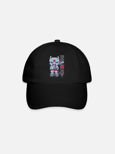 Chat mouraï flex - Baseball Cap - black/black