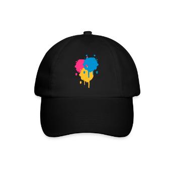 Three bright color spots in graffiti style - Baseball Cap - black/black - Front