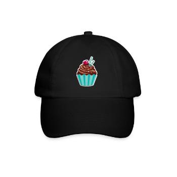 Cupcake - Muffin - Donut - Eis - Schokolade - DD - Baseballkappe - Schwarz/Schwarz - Vorne