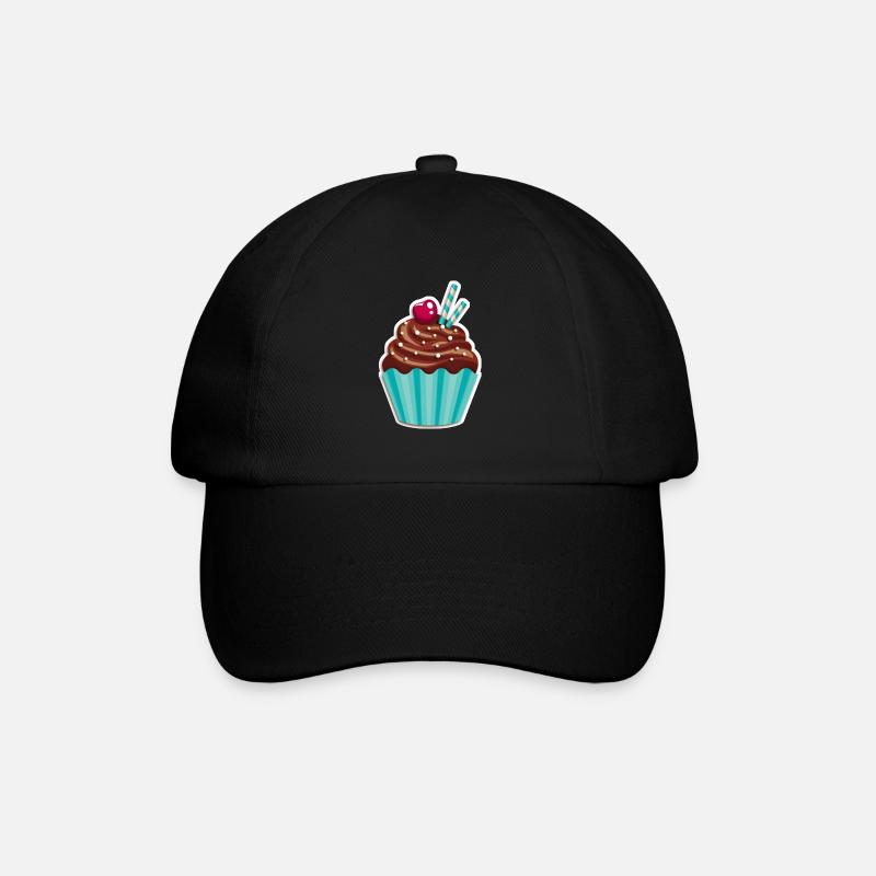 Cupcake - Muffin - Donut - Ice cream - chocolate - - Baseball Cap - black/black