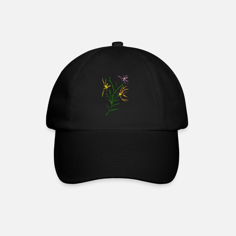 flowers - Baseball Cap - black/black