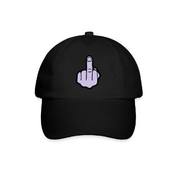 Mittelfinger 2farbig, Fuck you - Baseballkappe - Schwarz/Schwarz - Vorne