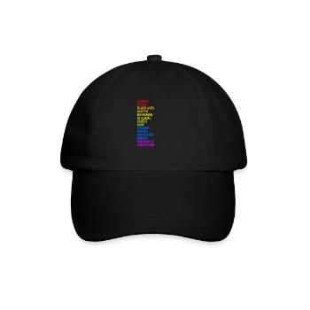 lgbtq, lgbt, gay pride, schwul, regenbogen, pride - Baseballkappe - Schwarz/Schwarz - Vorne