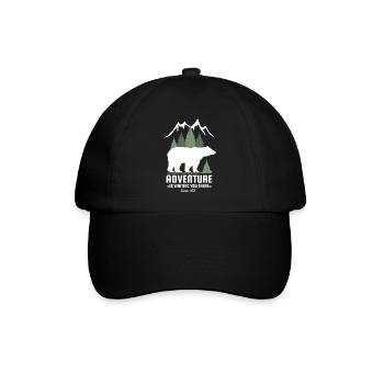 Amoureux de la nature randonnée nature arbres montagnes ours cool - Casquette classique - noir/noir - Devant