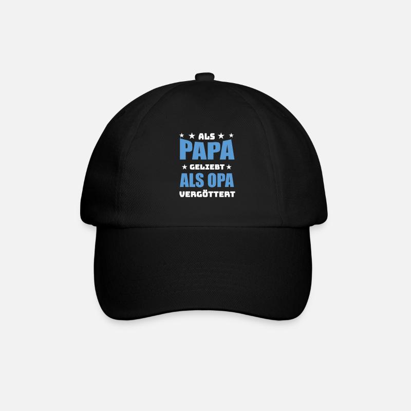Papa Opa Geschenk - Baseballkappe - Schwarz/Schwarz