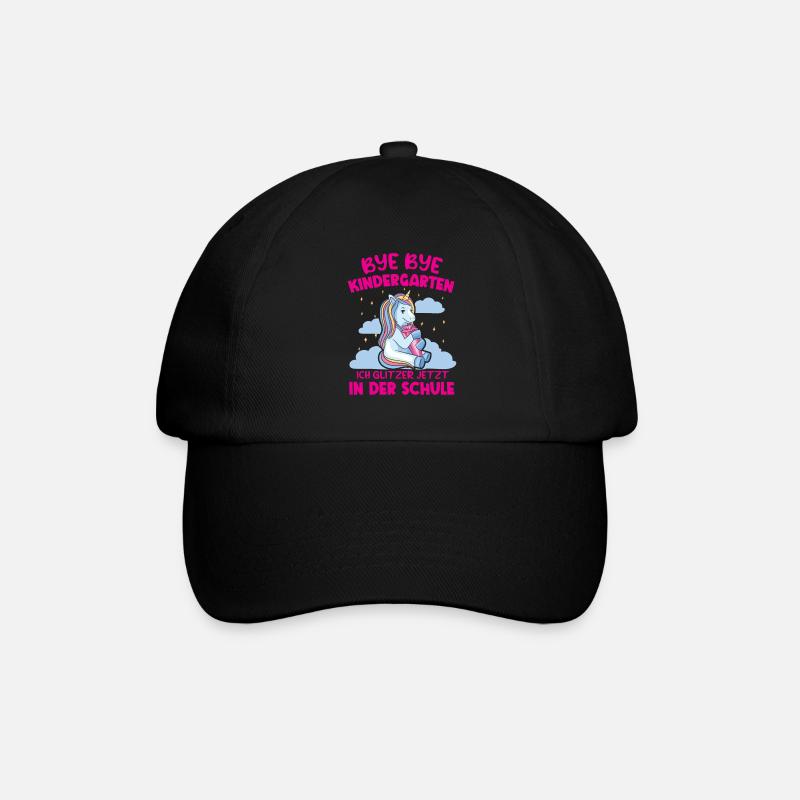 kita kindergarten schule einhorn geschenk mädchen - Baseballkappe - Schwarz/Schwarz