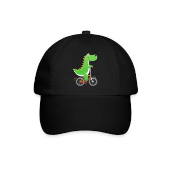 Crocodile with Bike Alligator Cyclist Bike - Baseball Cap - black/black - Front