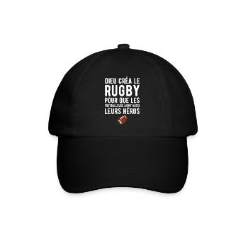 Dieu créa le rugby humour - Casquette classique - noir/noir - Devant