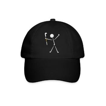 field hockey hockey player happy-field hockey player - Baseball Cap - black/black - Front