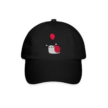 Cute balloon snail - Baseball Cap - black/black - Front