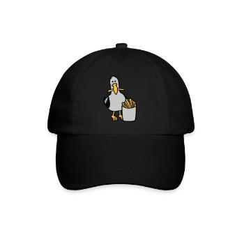 Joyeuses frites volées à la mouette - Casquette classique - noir/noir - Devant
