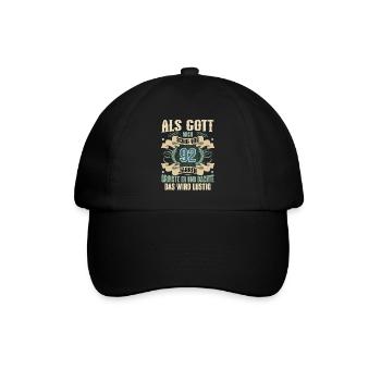 92. Geburtstag Als Gott Mich Schuf Vor - Baseballkappe - Schwarz/Schwarz - Vorne