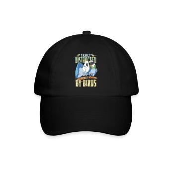 Easily Distracted By Birds Birding Birdwatching - Baseball Cap - black/black - Front