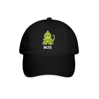 Nope Funny Lazy Chameleon - Baseball Cap - black/black - Front