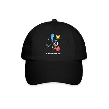 Philippinen Flagge Karte Design für stolze Pinoys - Baseballkappe - Schwarz/Schwarz - Vorne
