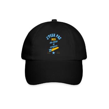 J peux pas j ai du bois à couper bleu jaune - Casquette classique - noir/noir - Devant