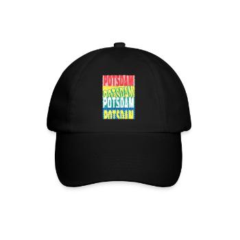 Potsdam Deutschland Stadt Schrift Skyline - Baseballkappe - Schwarz/Schwarz - Vorne