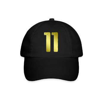 11 Maillot numéro - Casquette classique - noir/noir - Devant