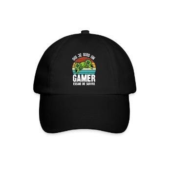 je suis un gamer - Casquette classique - noir/noir - Devant