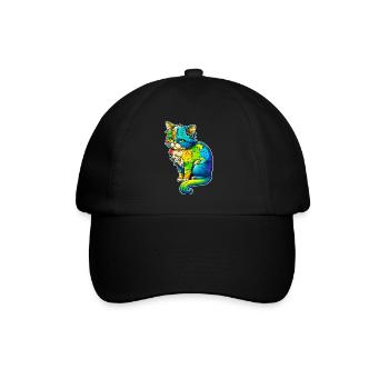 Soutien sensibilisation à l'autisme chat coloré - Casquette classique - noir/noir - Devant