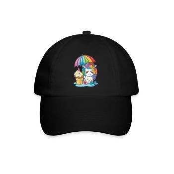 Einhorn-Träume - Regenbogenfarben zum Verlieben - Baseballkappe - Schwarz/Schwarz - Vorne