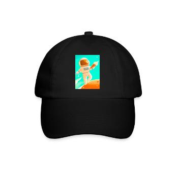 Astronaut mit Eiscreme - Baseballkappe - Schwarz/Schwarz - Vorne