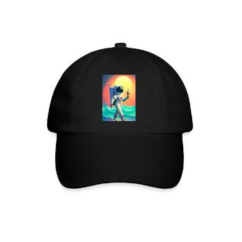 Astronaut mit Eiscreme - Baseballkappe - Schwarz/Schwarz - Vorne