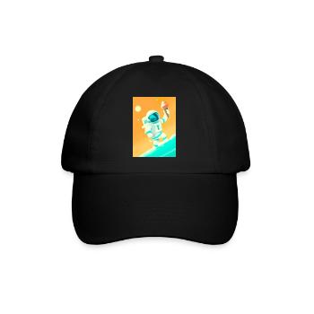 Astronaut mit Eiscreme - Baseballkappe - Schwarz/Schwarz - Vorne