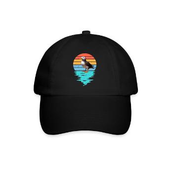 Cut Puffin in Sea - Baseball Cap - black/black - Front