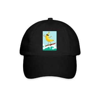 Surfen Banane - Baseballkappe - Schwarz/Schwarz - Vorne
