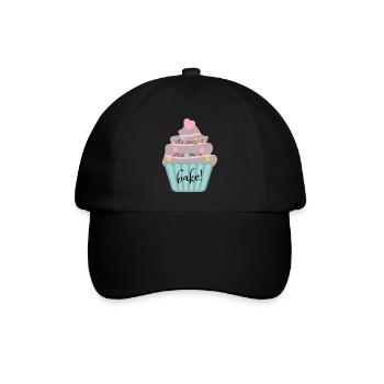 It's always a great time to bake! - Baseballkappe - Schwarz/Schwarz - Vorne
