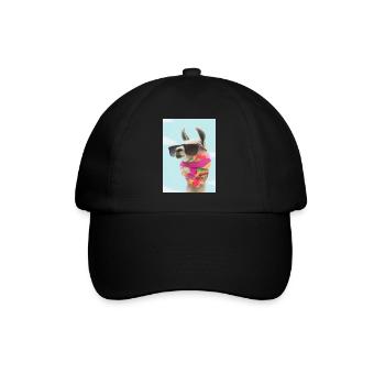 Ferienmode Lama - Baseballkappe - Schwarz/Schwarz - Vorne