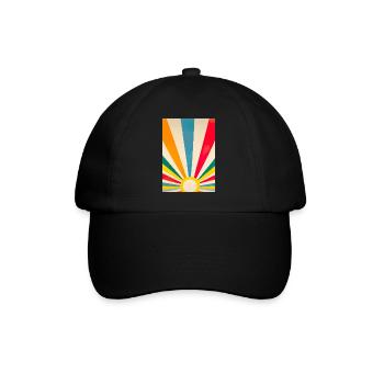 Minimalistische Sonne - Baseballkappe - Schwarz/Schwarz - Vorne