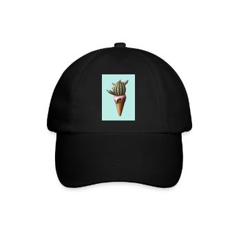 Kaktus-Eiscreme - Baseballkappe - Schwarz/Schwarz - Vorne
