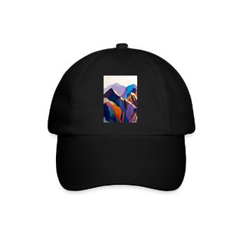 Bunte Berge - Baseballkappe - Schwarz/Schwarz - Vorne