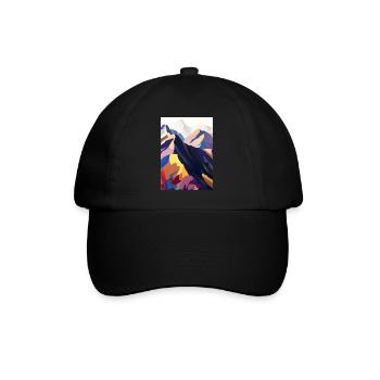 Bunte Berge - Baseballkappe - Schwarz/Schwarz - Vorne