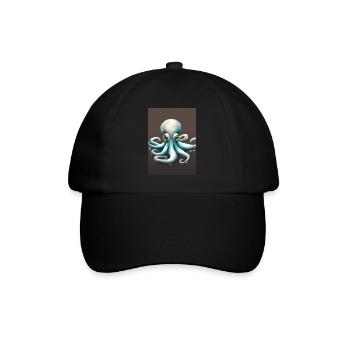 Niedlicher Oktopus - Baseballkappe - Schwarz/Schwarz - Vorne