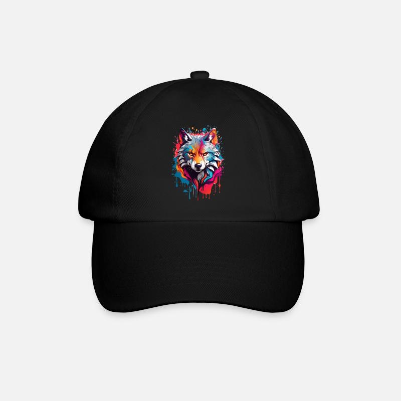 Coole Wolf - Baseballkappe - Schwarz/Schwarz